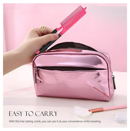 V-Clip Flat Ironing Assisting Hair Straightening Comb (2-Pack)