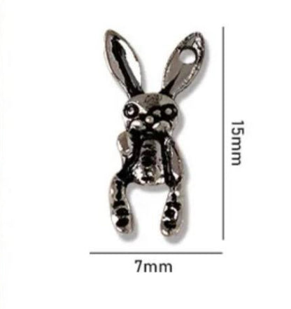 12 Piece Pack Halloween Nail Art Charms - Skeleton Hands, Rabbits, Spiders