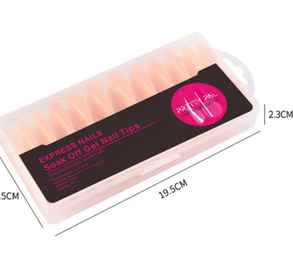 240pcs Pre-Colored Deep Pink Nude Coffin Soft Gel Nail Tips