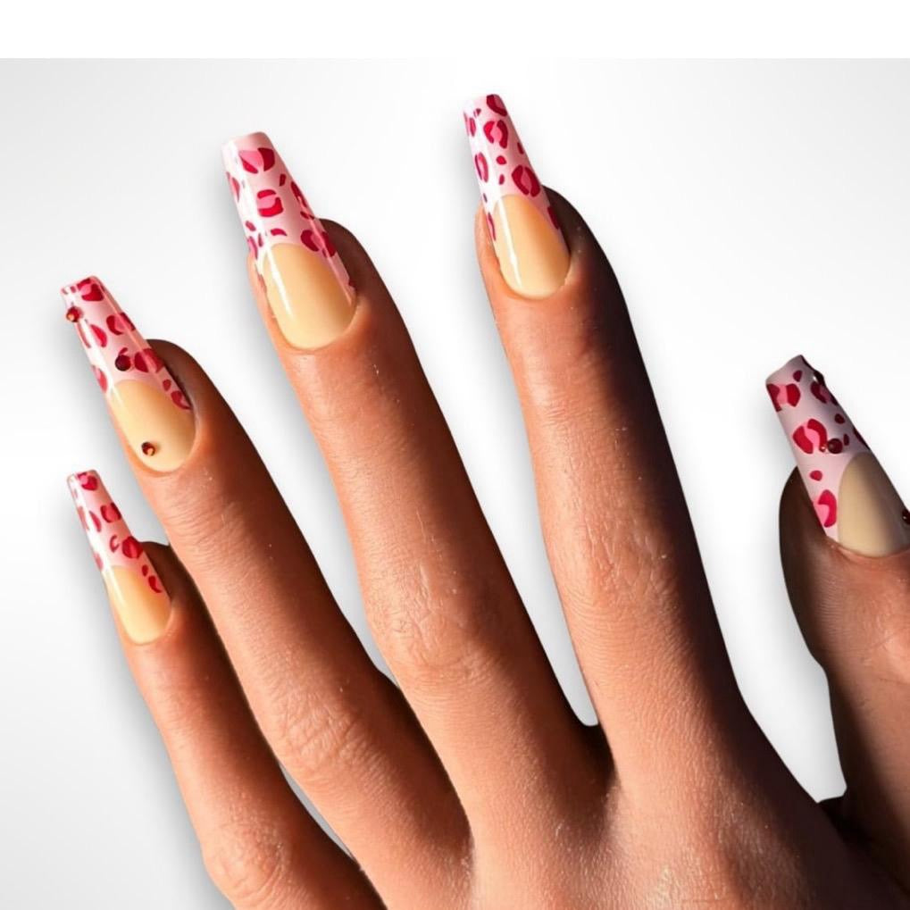 Press On Nails Set “Pretty in Pink Jungle”