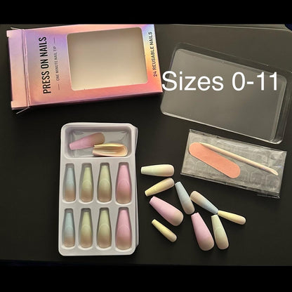 Press On Nails Set "Chic Tones of Pastel"