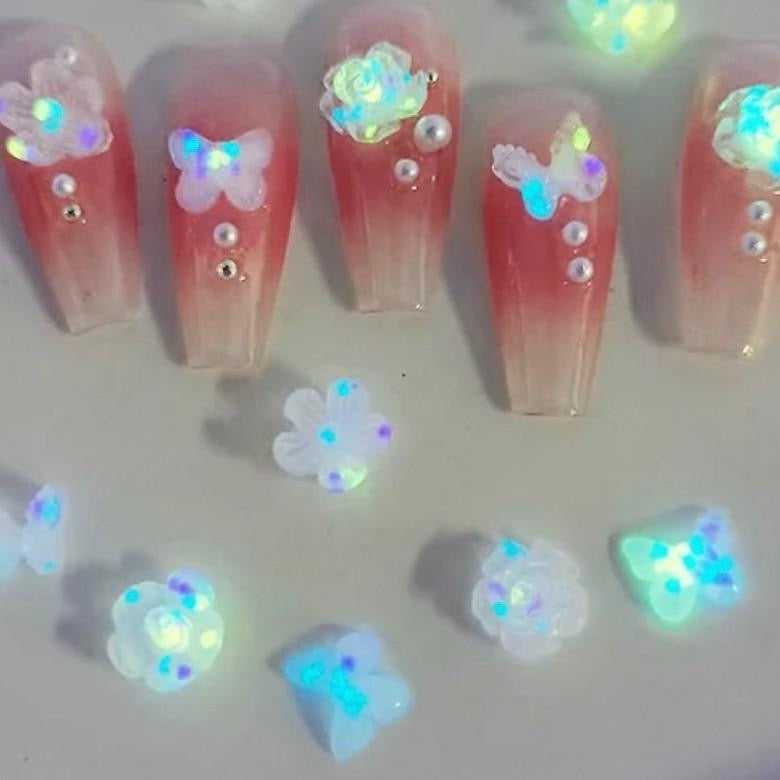 Kawaii Petal Party Nail Charms Mix for Nail Art and Polish