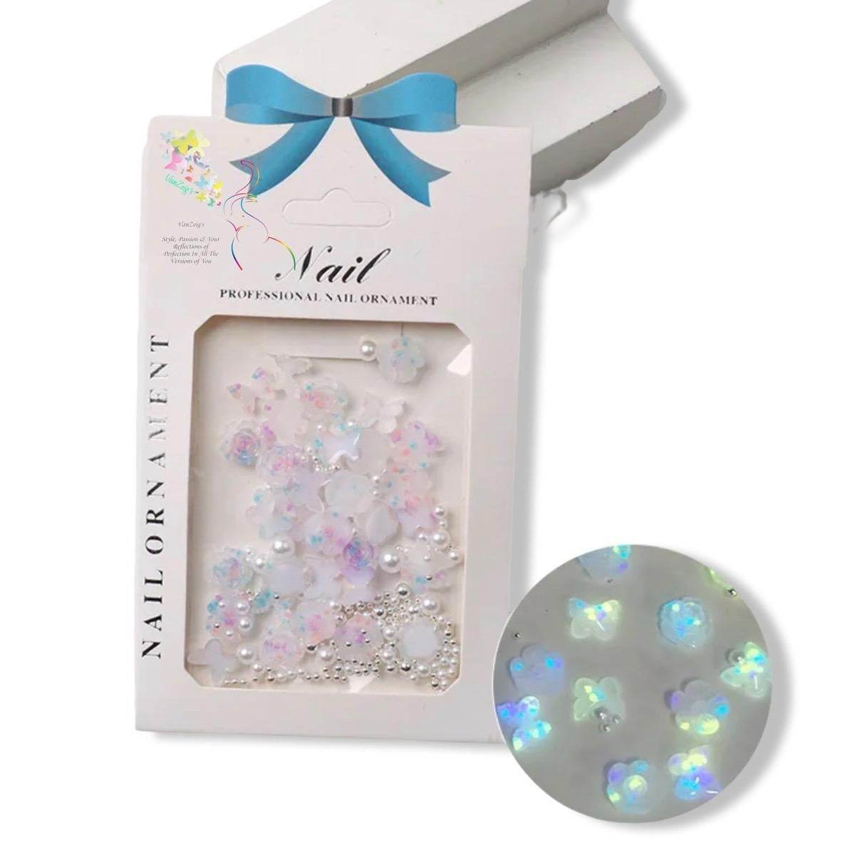 Kawaii Petal Party Nail Charms Mix for Nail Art and Polish