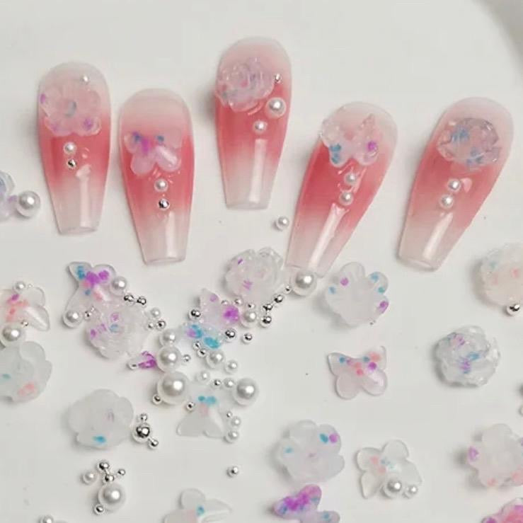 Kawaii Petal Party Nail Charms Mix for Nail Art and Polish