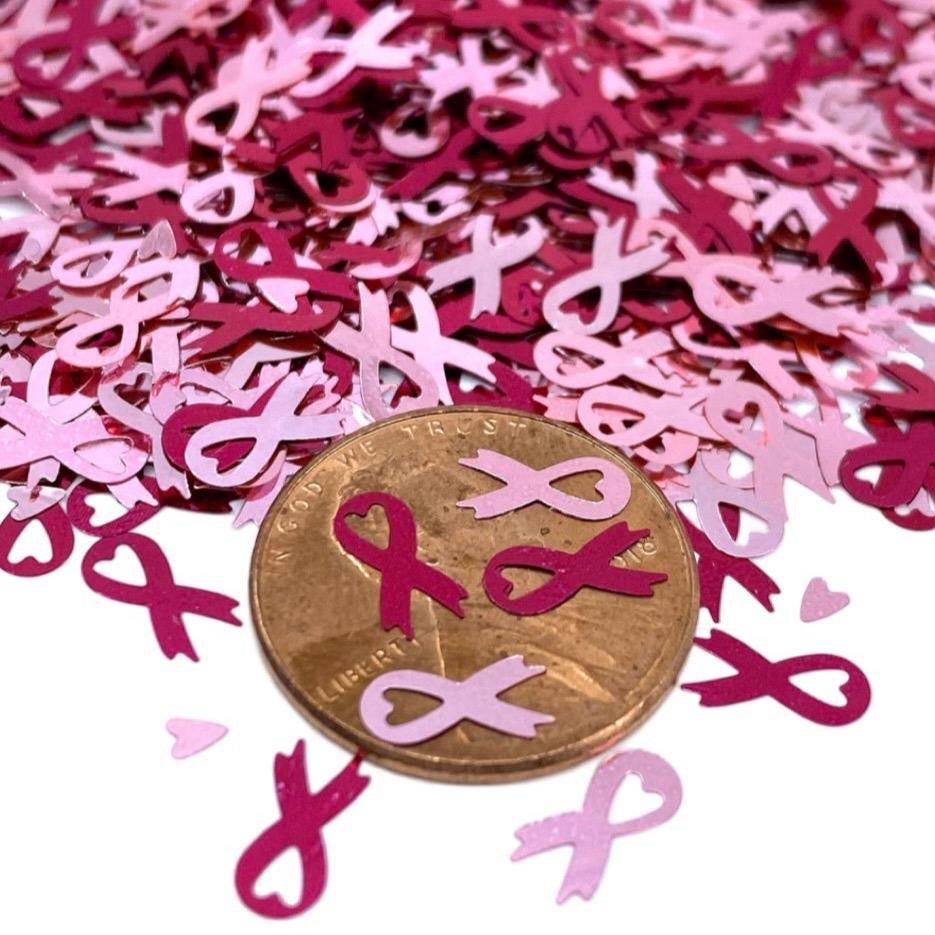 Breast Cancer Awareness Ribbon Shaped Glitter for Tumblers or Nail Art