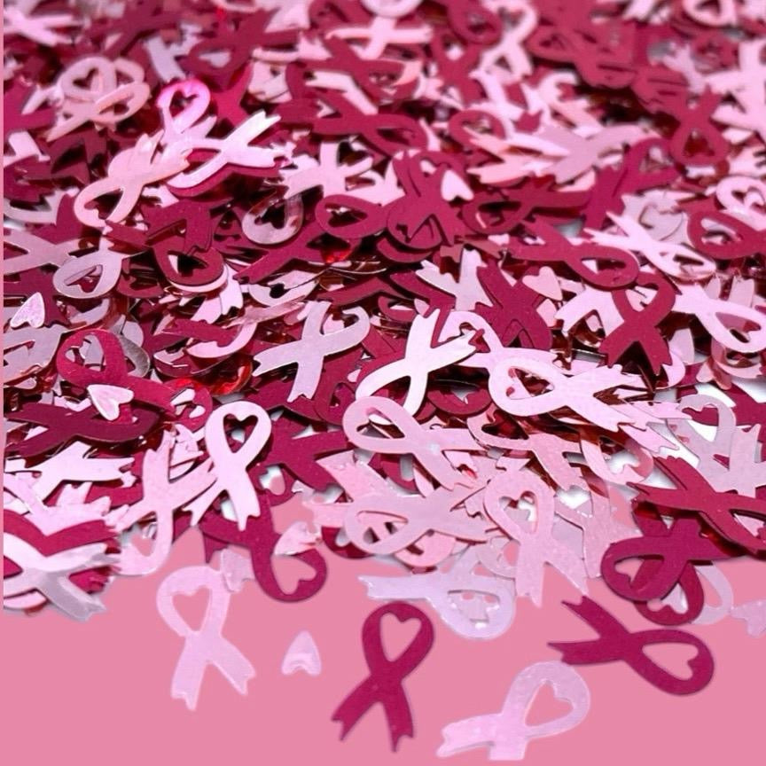 Breast Cancer Awareness Ribbon Shaped Glitter for Tumblers or Nail Art