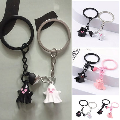 Unique Halloween Ghost Keychain Set for Besties or Couples