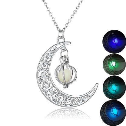 Luminous Moon Stone Pendant Necklace