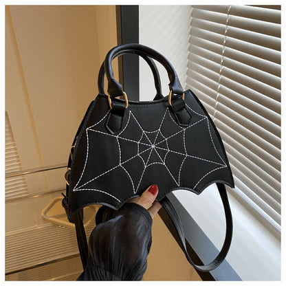 Gothic Style - Halloween Themed - Spider Web - Fashion Forward Portable Shoulder Crossbody Saddle Bag