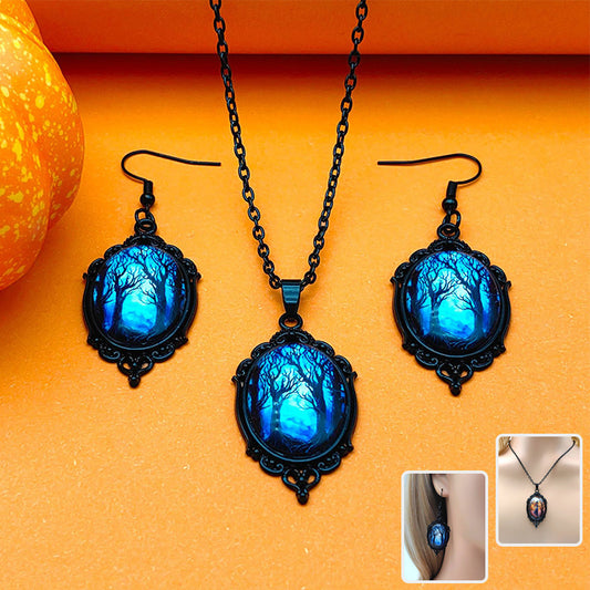 3pcs Vintage Style-Tree Of Life-Witch-Necklace Earring Set