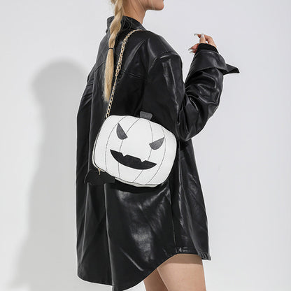 Halloween Cartoon Pumpkin Shoulder Bag For Personality Funny Creative Chain Crossbody Bags Men, Women, Girls