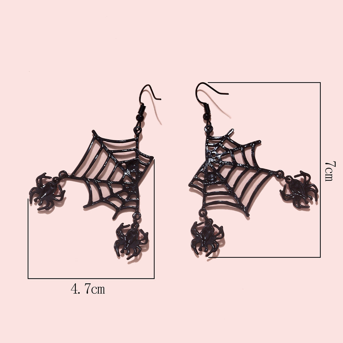 Creative Handmade Spider Web Earrings with Faux Rubies – Dangling Red Rhinestone Spiders, High-End Alloy Jewelry