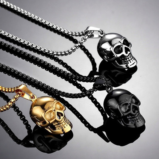 Halloween-Goth Style-Skull Necklace-Unisex Fashion Titanium Steel Accessory