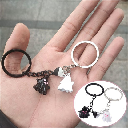 Unique Halloween Ghost Keychain Set for Besties or Couples