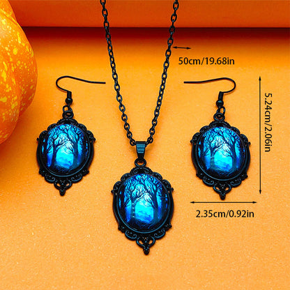 3pcs Vintage Style-Tree Of Life-Witch-Necklace Earring Set